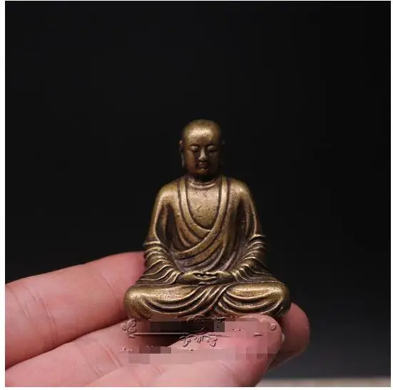 

Copper Buddha Small Ornament Solid Brass Ksitigarbha King Buddha Statue Antique Micro Carving Copper Small Ornament Antique Copp