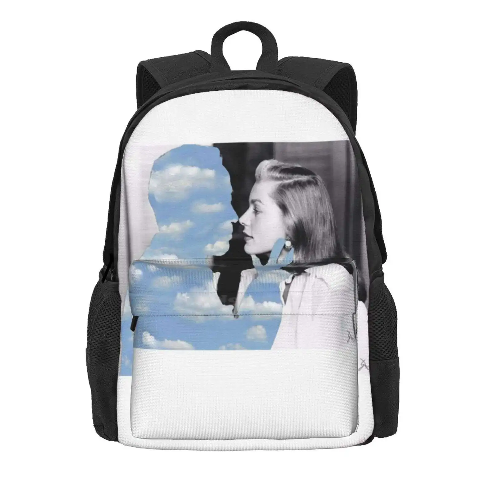 Magritte'S Big Sleep Hot Sale Schoolbag Backpack Fashion Bags Lauren Bacall Humphrey Bogart Thebigsleep 40S Film Not To Go