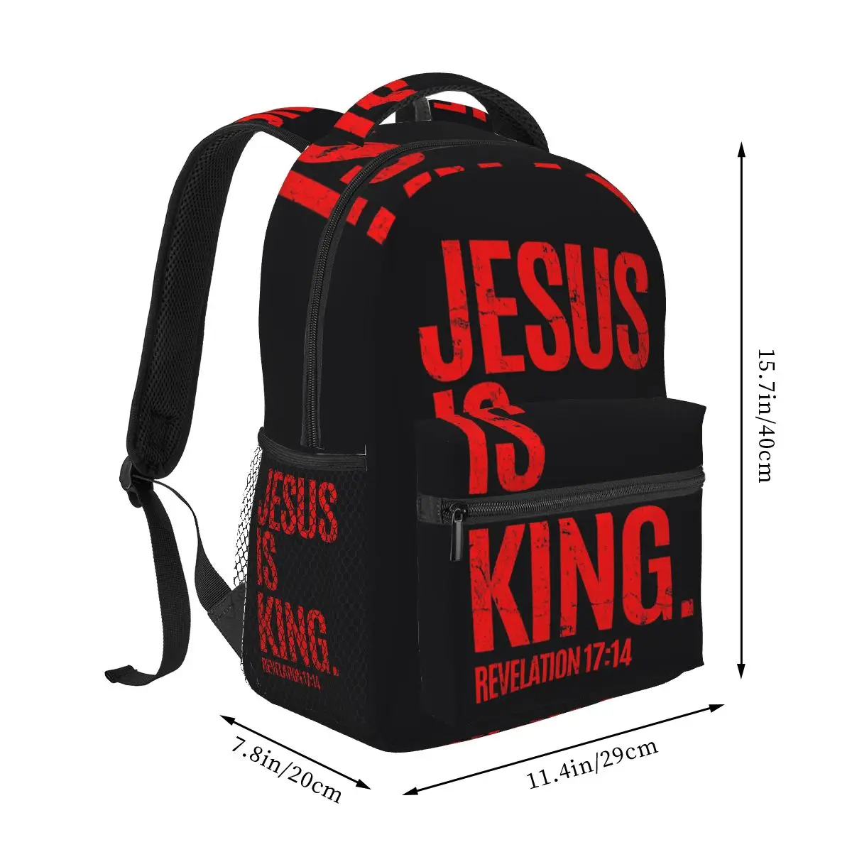 Jesus Is King Christian Bible Verse Backpack Hot Sale Daypack Boys Girls BookBag School Bag Shoulder Bags for Men Women