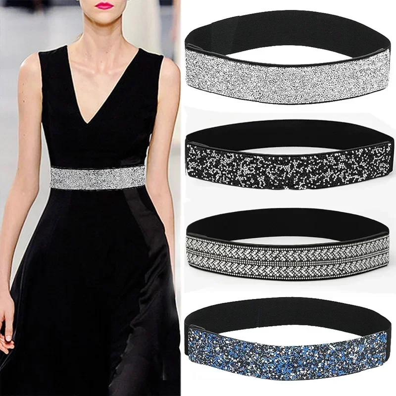 

Dress Waist Strap Designer Dress Skirt Coat Dress Wedding Decorative Girdle Rhinestone Sequins Corset Elastic Belt for Women