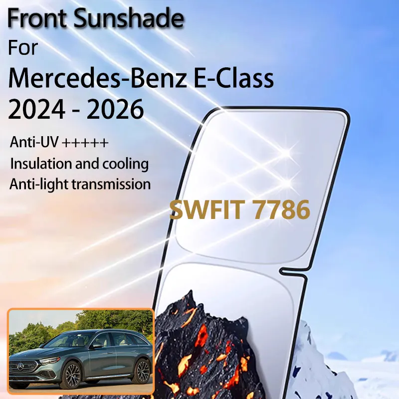 

Front Sunshade For Mercedes Benz E 200 300 350 W214 2024 2025 2026 Accessories Windshield Window Heat Insulation Sun Protection