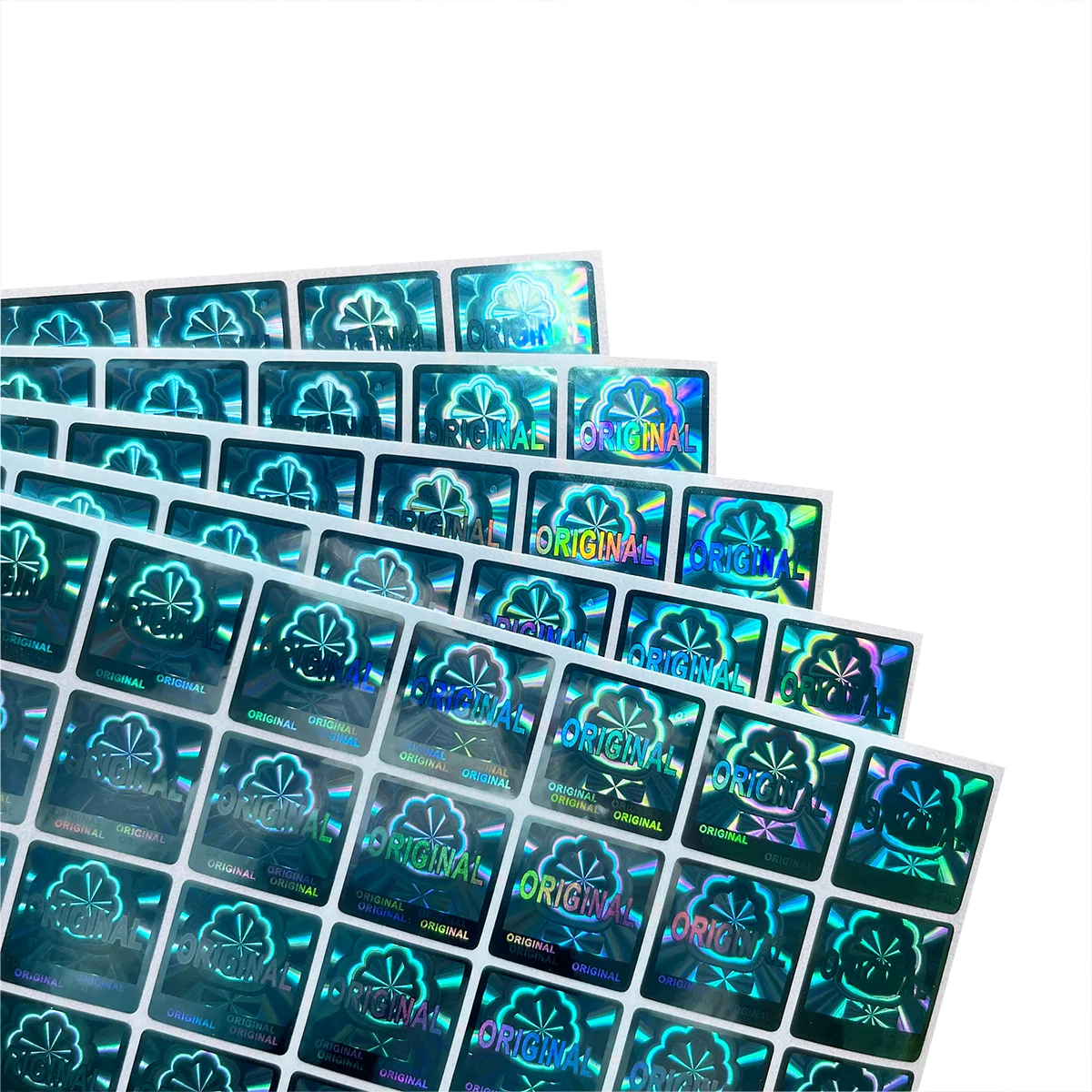 100PCS basket color tear invalid sticker tamper-proof obvious security seal original genuine holographic sticker 15X15mm