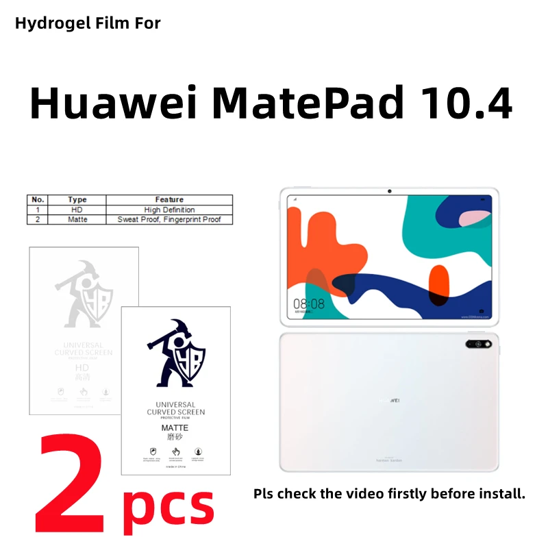 

2pcs Matte Hydrogel Film For Huawei MatePad 10.4 HD Screen Protector For MatePad 10.4 2022 Clear/Frosted Protective Film