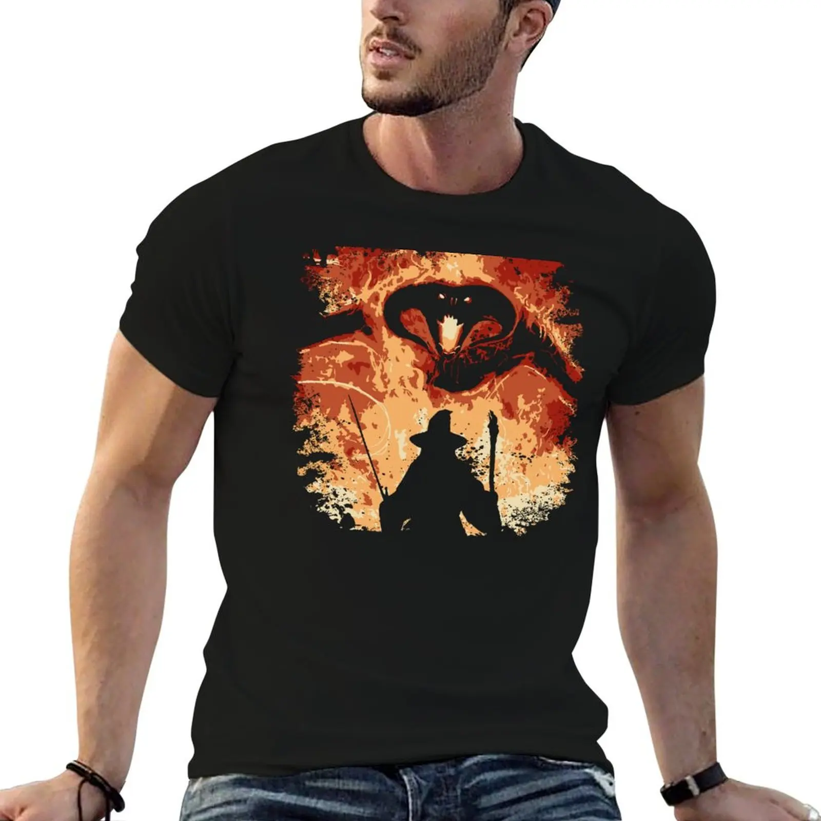 You shall not pass T-Shirt Minimalist Plain Crew Neck T-Shirt