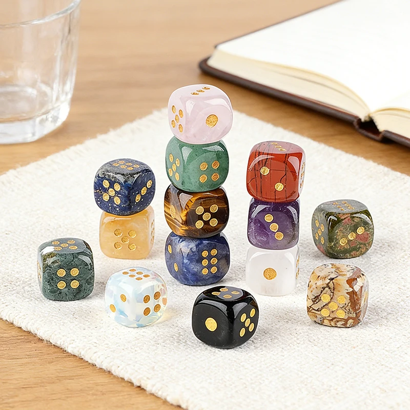 

Crystal Stone Ornament Round Dice Amethyst Quartz Therapy Meditation Spiritual Natural Gemstone Divination Home Decoratives 15mm