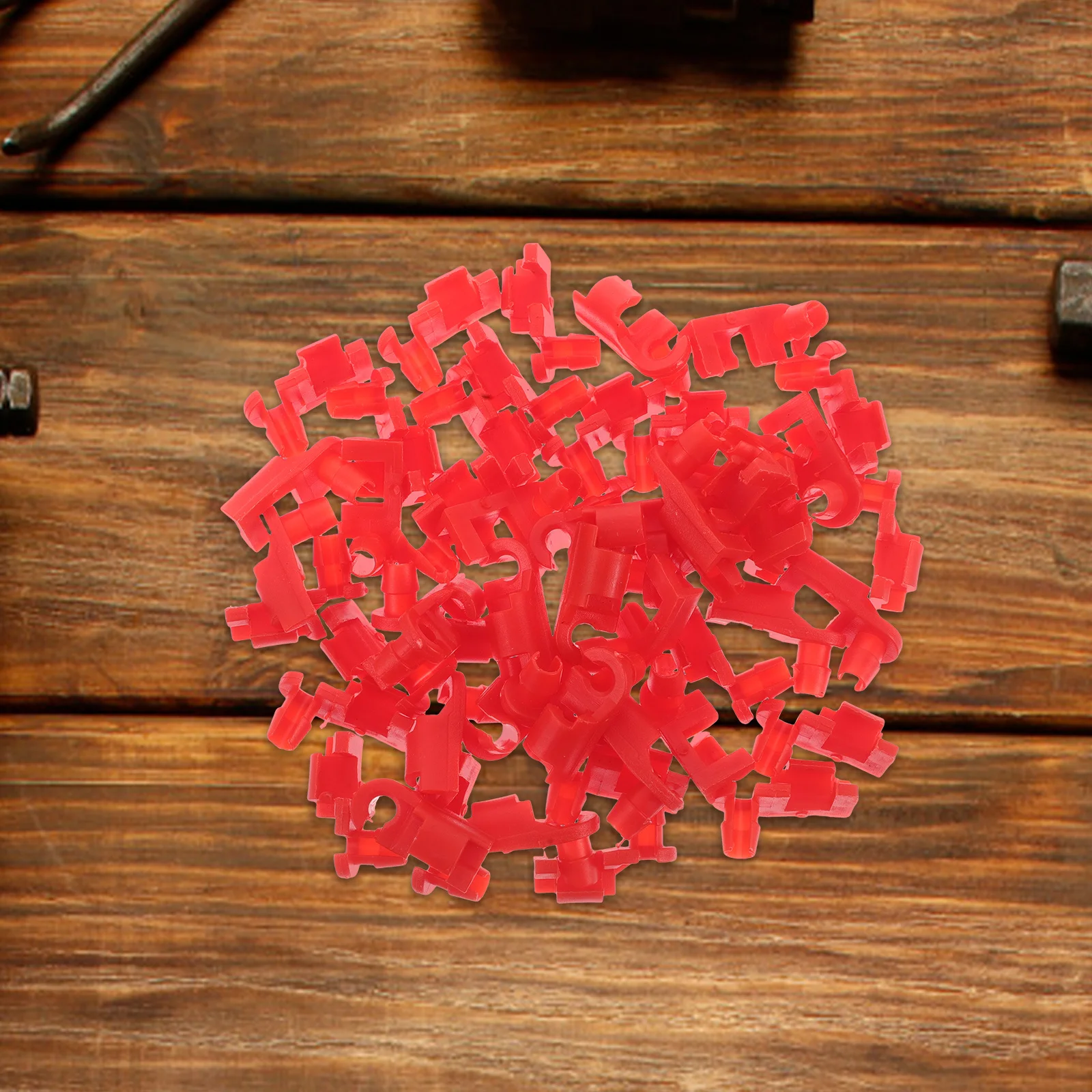 

50pcs Automotive Lock Components Red Left Right Door Latch Rod Clips Car Handle Repair Parts Vehicle Hardware Fasteners Door