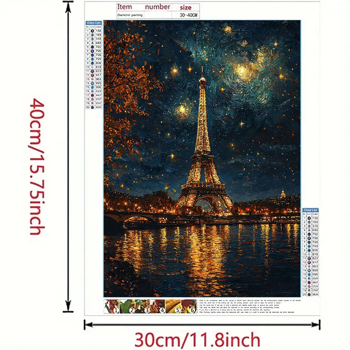1 Set Eiffelturm Diamant-Malerei-Set, DIY Erwachsenen-Diamantmalerei-Set zur Heimdekoration, Rahmenlose Kunsthandwerkskunst