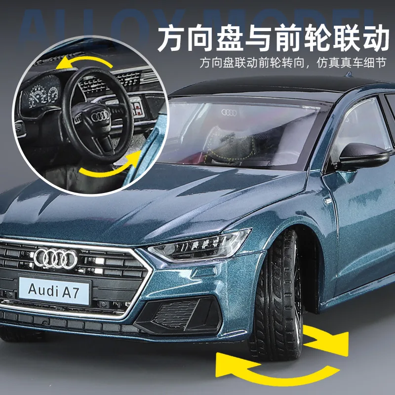 1:24 Audi A7 aluminiowy Model samochodu Diecasts metalowa zabawka wysokiej symulacji kolekcja światła dźwiękowego chłopiec na prezenty urodzinowe dla dzieci C320