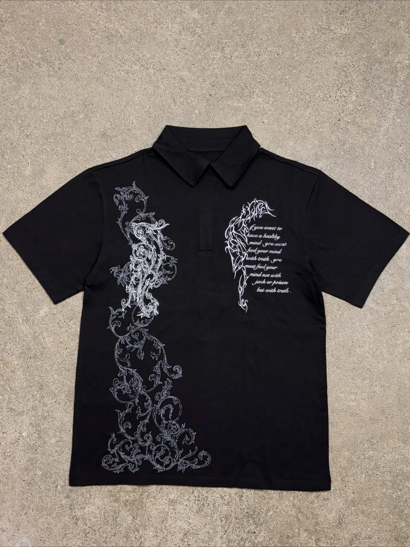 Y2K Hip-Hop Goth Oversize-Polo-Shirt für Herren – Lässiges Streetwear im Harajuku-Stil für den Alltag