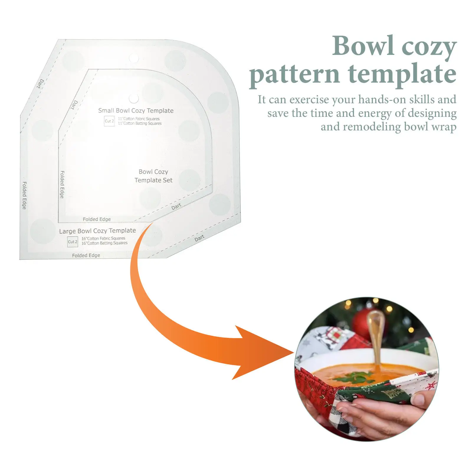 Acrylic Bowl Wrap Quilting Template Bowl Cozy Pattern Sewing Template DIY Patchwork Ruler Quilting Supplies DIY Sewing Supply view 5