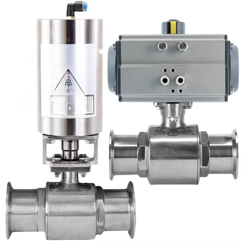 2 inch food grade ferrule SS316L stainless steel sanitary single acting pneumatic ball valve