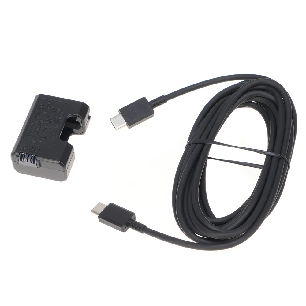 

FOTGA NP-FW50 dummy battery+Type-C power supply straight line (300CM) Power Adapter for Monitor/Camera For Cable Light Accessory