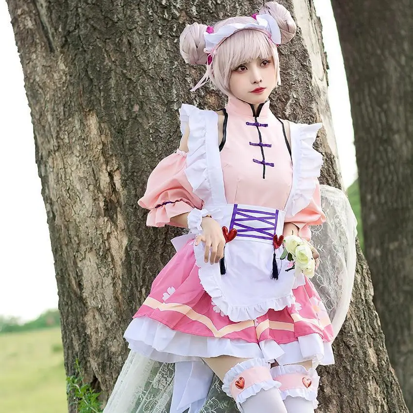 Honor of Kings Japanese Kimono Cosplay Xiao Qiao Maid Uniform Anime Lolita Outfit — Halloween Cosplay