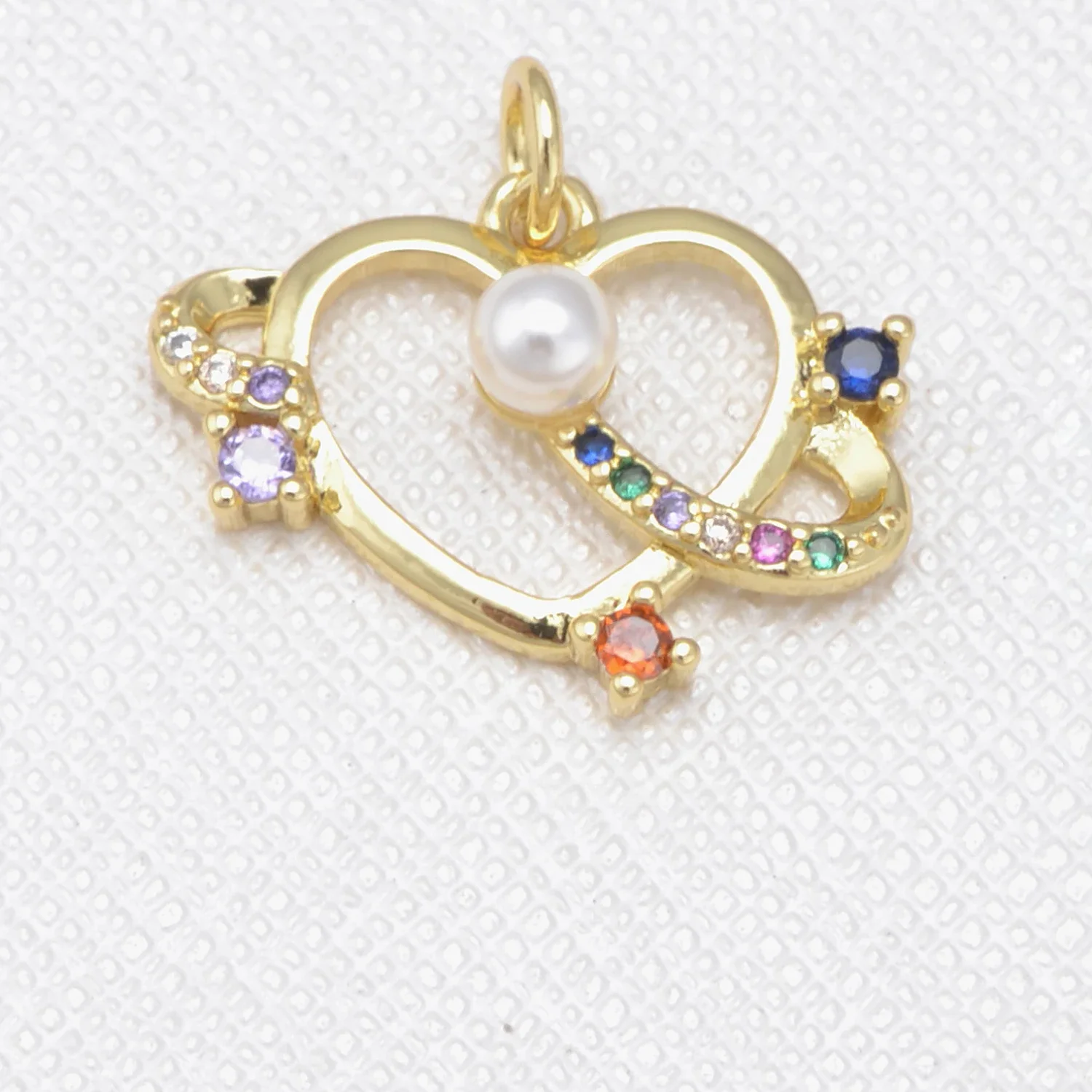 13Pcs Brass Zircon Pearl Pendant DIY Jewelry Earring Necklace Making Supplies Heart Star Bow Moon Charm High Quality Accessories