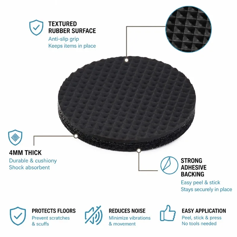 Rubber Pads for Chair TABLE Legs Self-Adhesive Silent Floor Protector Furniture Feet Bumper Damper Hardware Accessories