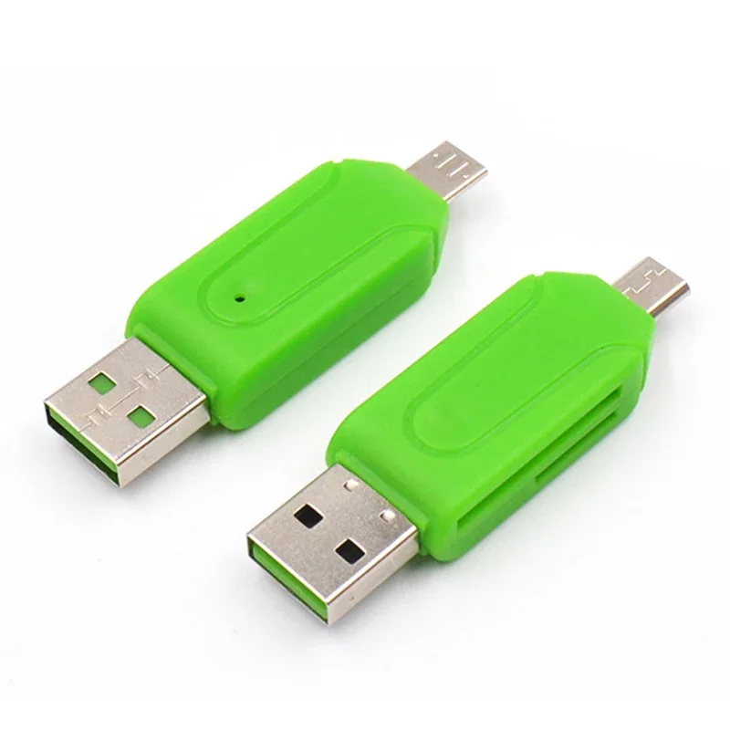 Случайный цвет 2 в 1, адаптер для чтения карт памяти USB 2.0 OTG, универсальный USB-адаптер для чтения карт TF для телефона, компьютера, ноутбука