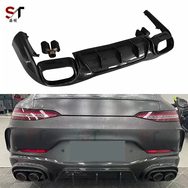 

Suitable for Mercedes-Benz GT50 GT53 AMG Carbon Fiber Rear Lip Tail Lip Tail Throat Modified Diffuser Rear Bar Surround