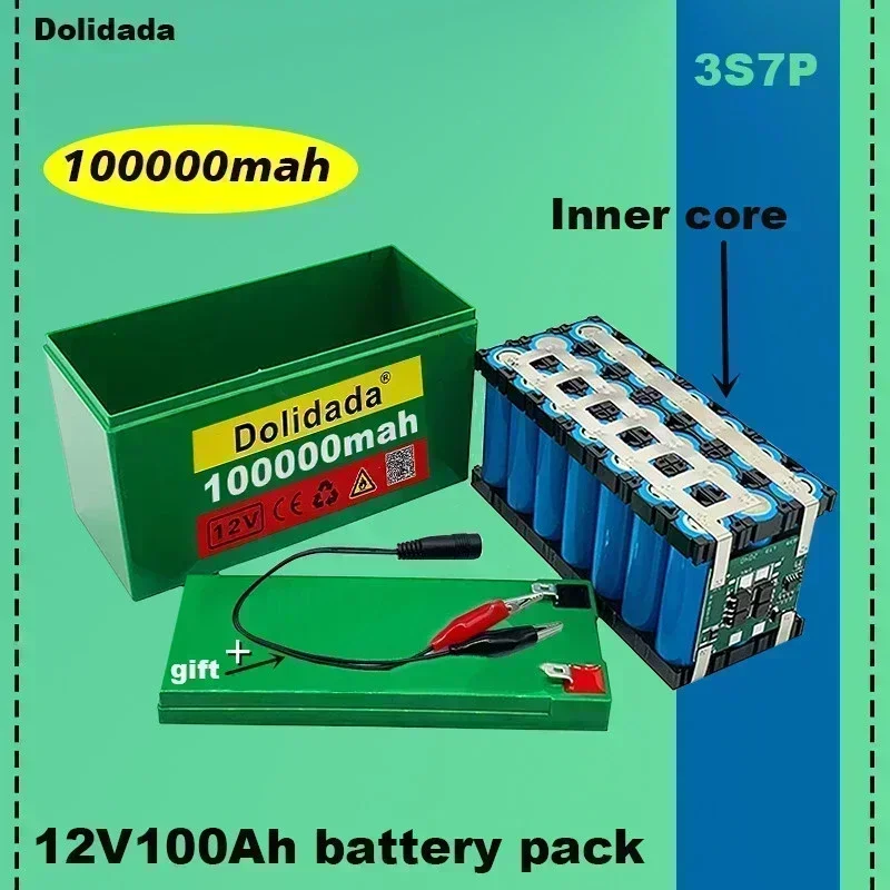 2025 new 12 volt 3s7p lithium ion battery100Ah is suitable for outdoor lighting of agricultural sprayer sound reserve battery.