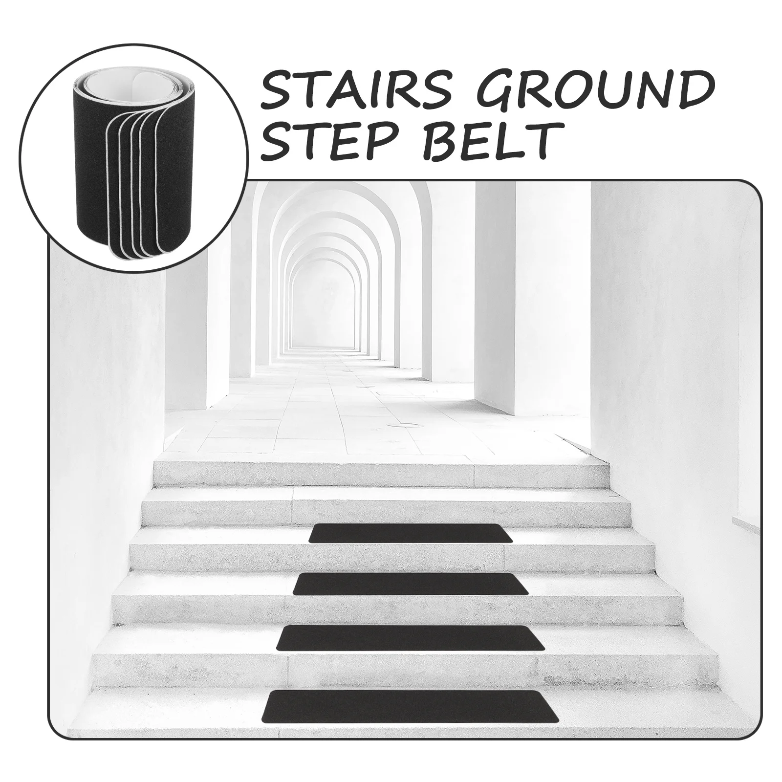 

5Pcs Self-Adhesive Non-Skid Stair Treads Grip Tape for Indoor Outdoor Steps Wear Resistant Durable Safety Stair Treads
