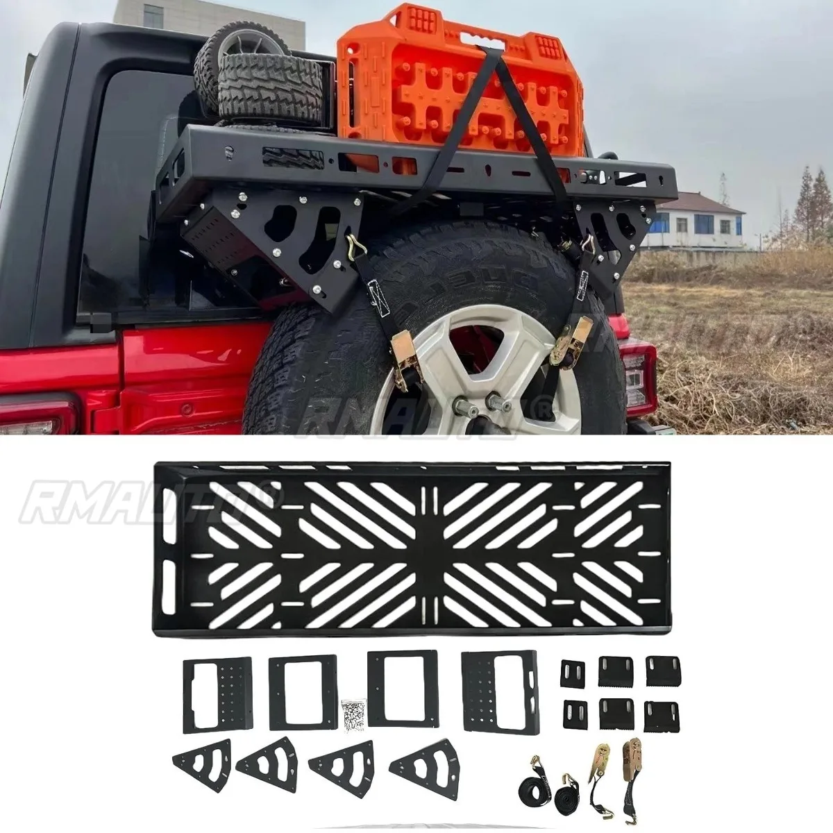 

Spare Tire Storage Rack Multi Functional Storage Rack Spare Tire Luggage Rack For Wrangler Toyota Prado Bronco Modification