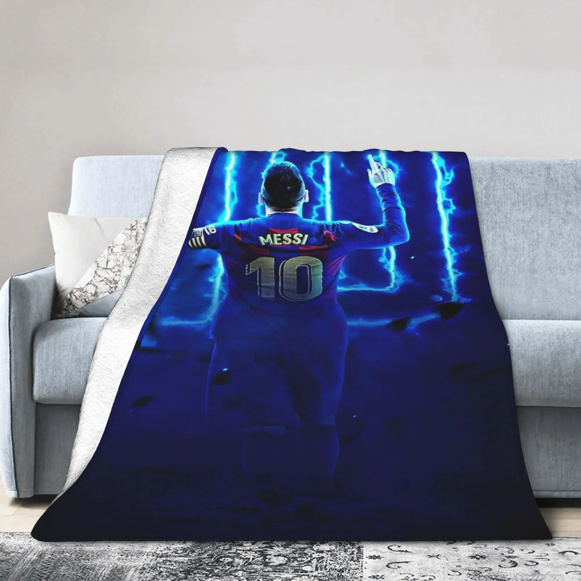 Number 10 Lionel Football Blankets Messied Wool Awesome Soft Throw Blanket for Home All Season