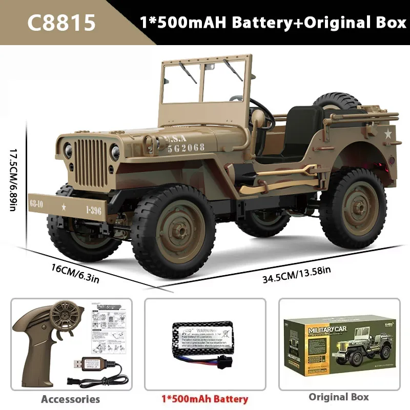 C8815 1/10 WILLYS 2.4G RCカー 1941 4WD RTR クローラー クライミング