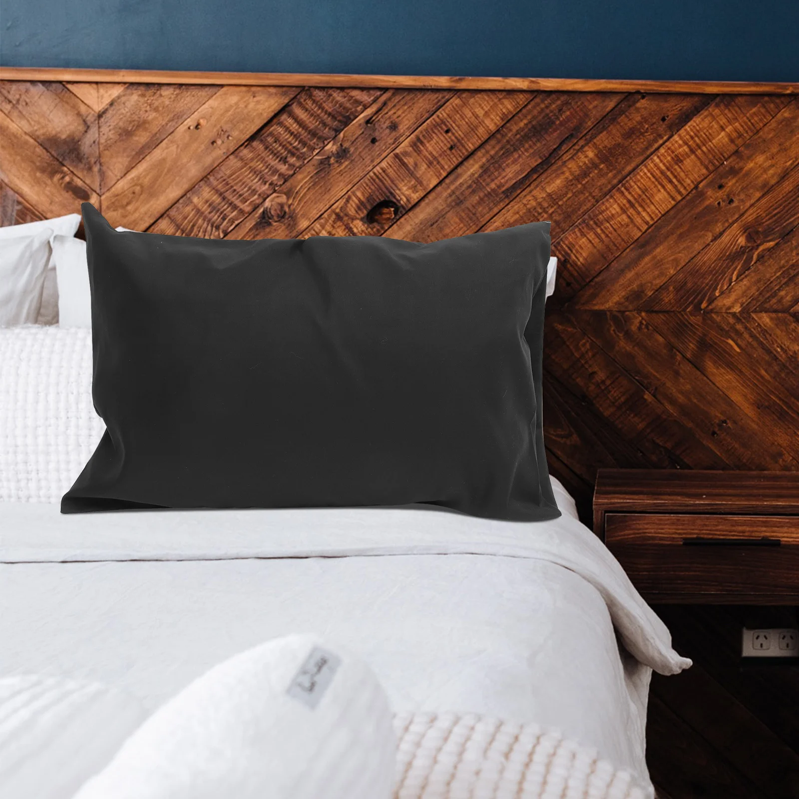 

2Pcs Brushed Pillowcases Breathable Polyester Soft Solid Color Pillow Covers Bedroom Decorative Washable Pillowcases