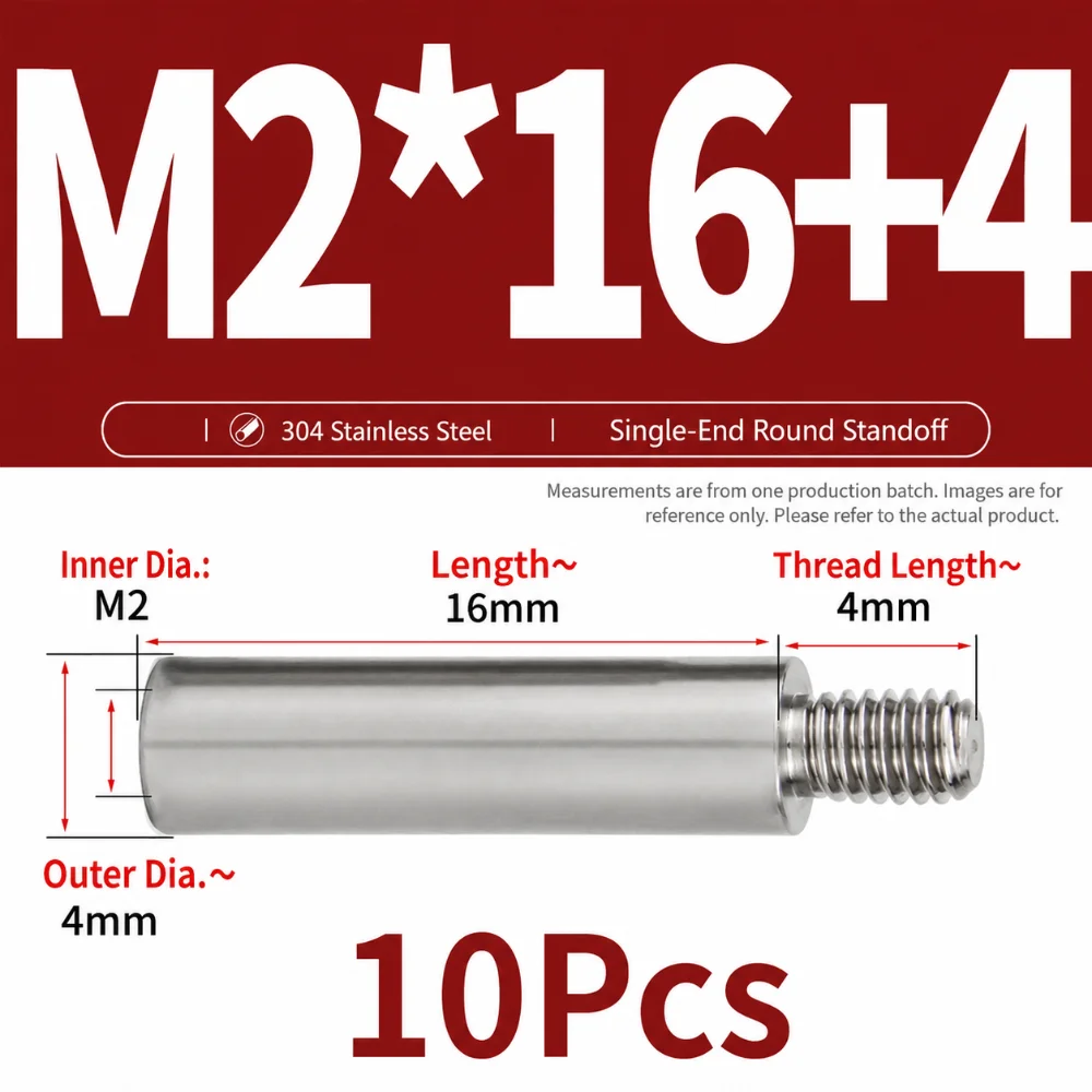 10Pcs M2-M10 Threaded Pillar Male Female Single Head PCB Standoff Spacer 304 Stainless Steel Round Circular Connecting Column
