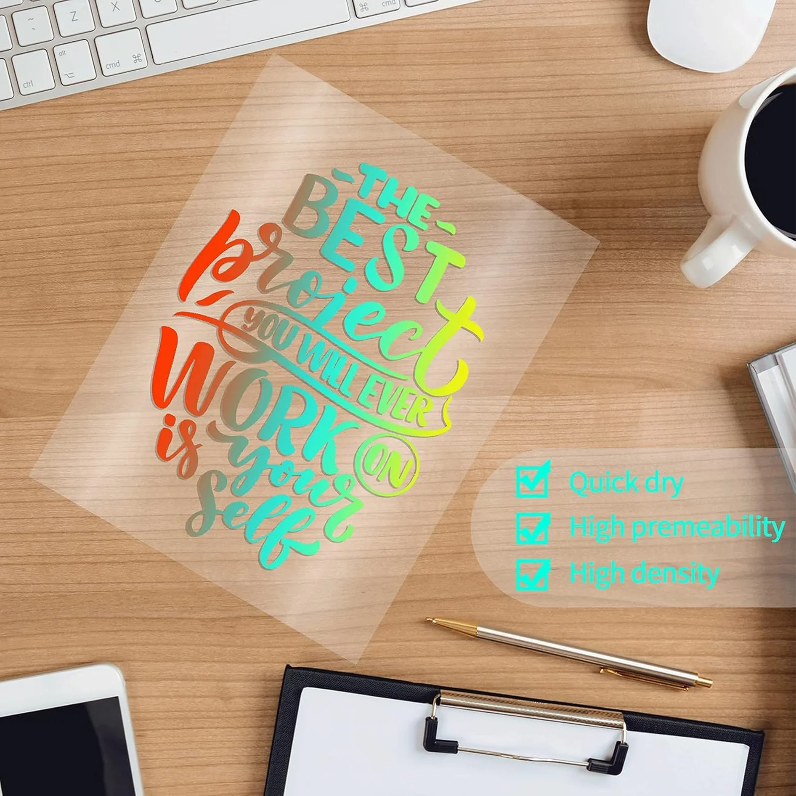 10-50 Sheets A4 Clear Vinyl Sticker Paper Non-Waterproof Self-Adhesive for Inkjet Printer Office & Home Label Paper(8.3×11.7")