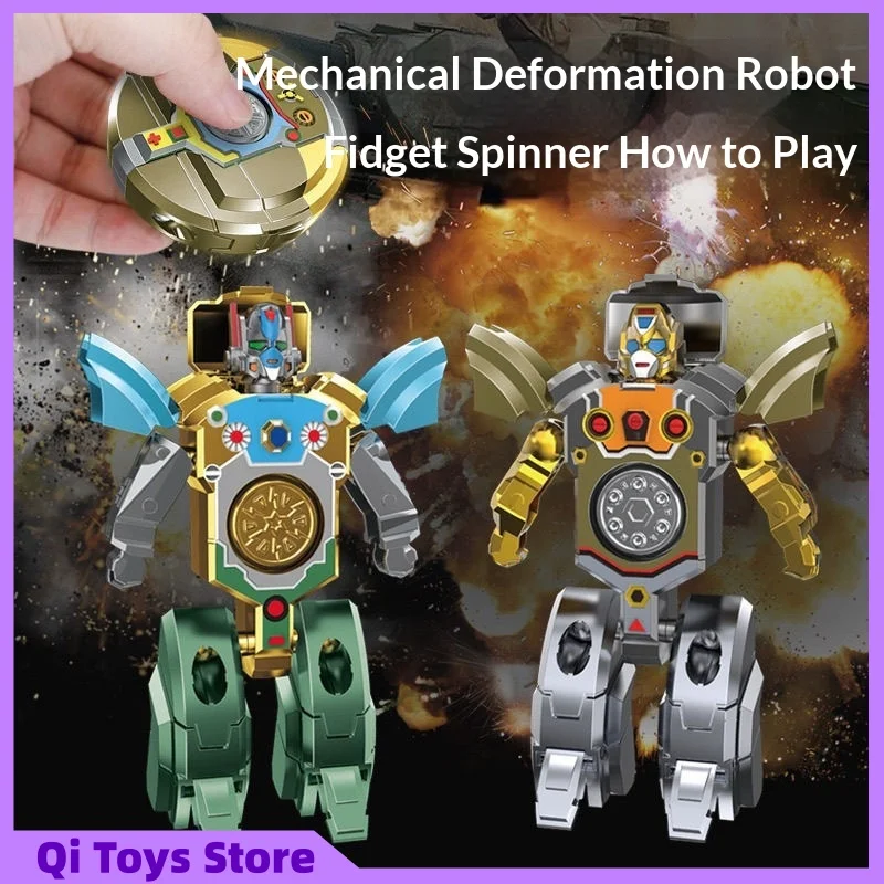 In Stock Deformable Robot Fidget Spinner Mechanical Finger Rotation Stress Relief Desktop Interactive Decompression Toy Gift