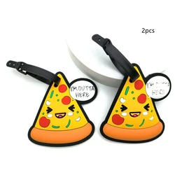 2pcs Delicious Food Pizza Luggage Tag Hanger Hanger Airport Luggage Anti Loss ID Tag Adult Essential Name Label for Travel and B
