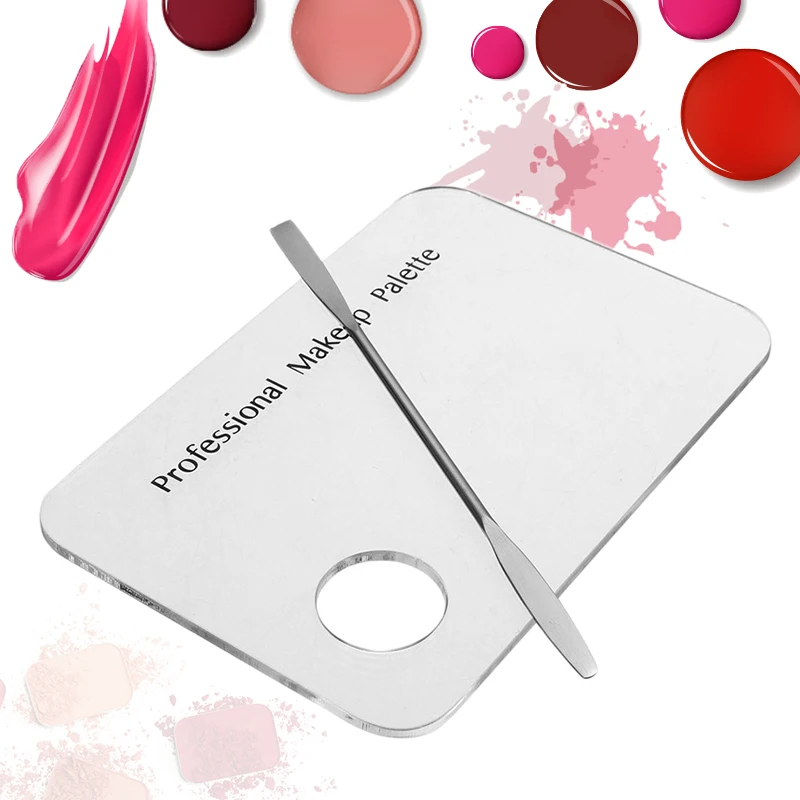 Juego de placas acrílicas para estampado de uñas, paleta de maquillaje versátil, espátula de acero inoxidable, 1/3/5 juegos