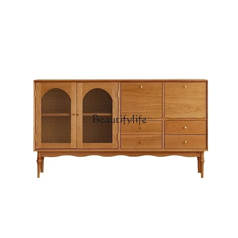 

L**Solid wood Nordic dining side cabinet modern simple Japanese cherry wood retro