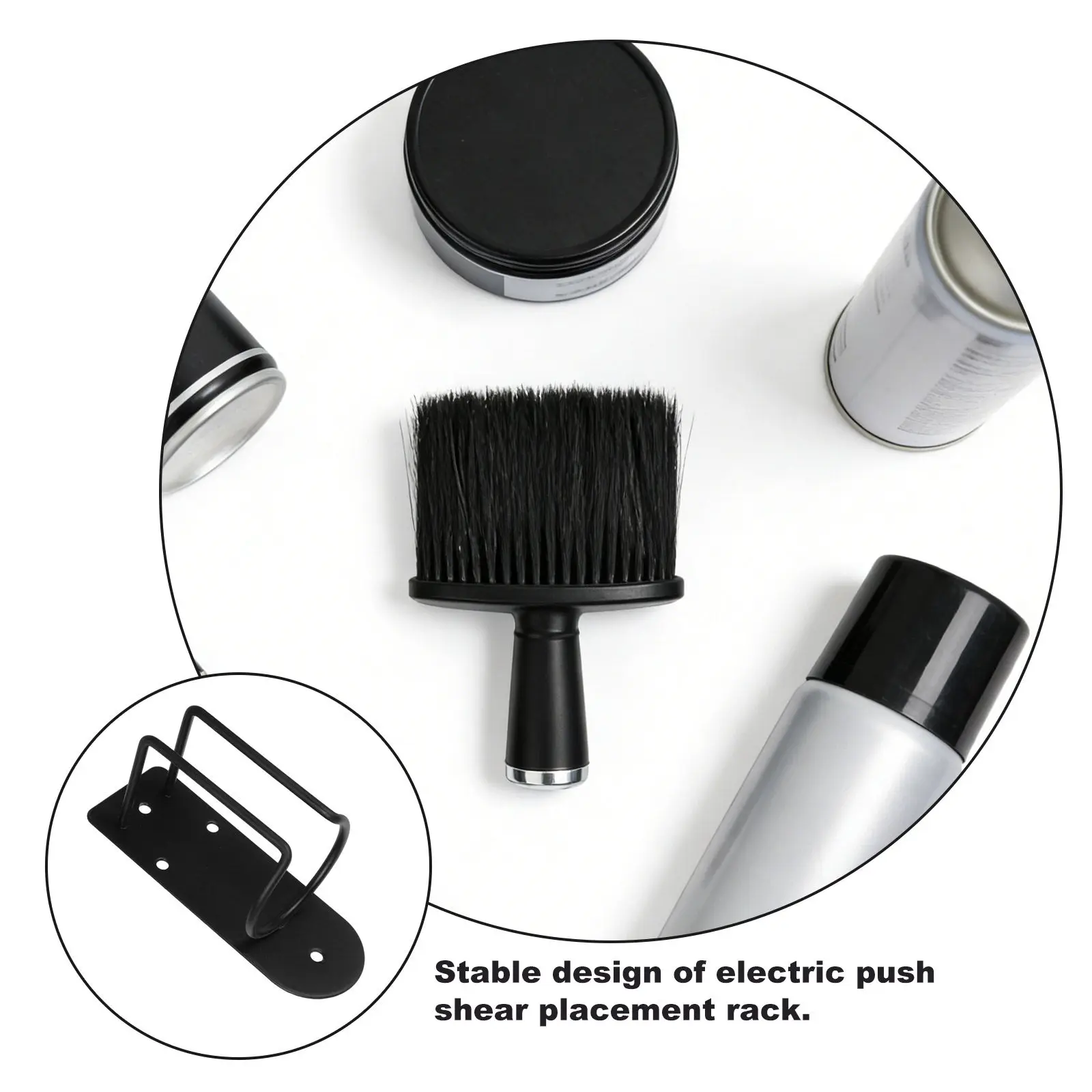 Barber Neck Duster Brush Soft Bristles Hair Removal Clipper Wall Mount Holder Organizer Professional Barber Station Hairdressing - view 5