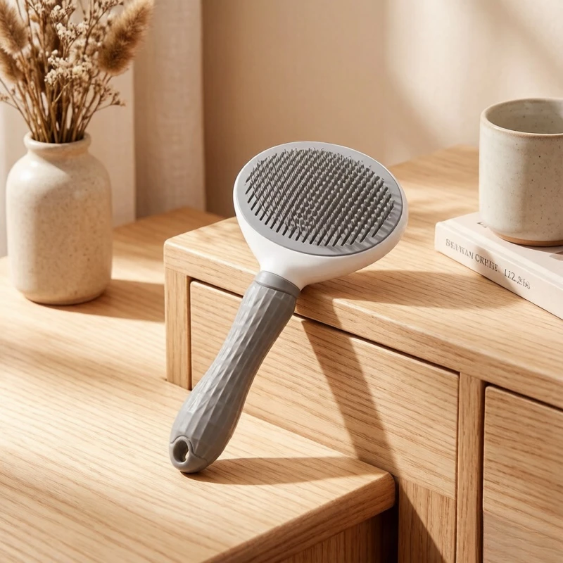 Self Cleaning Pet Hair Remover Brush, Dog & Cat Grooming Dematting Comb, Deshedding Tool for Short & Long Fur All Breeds