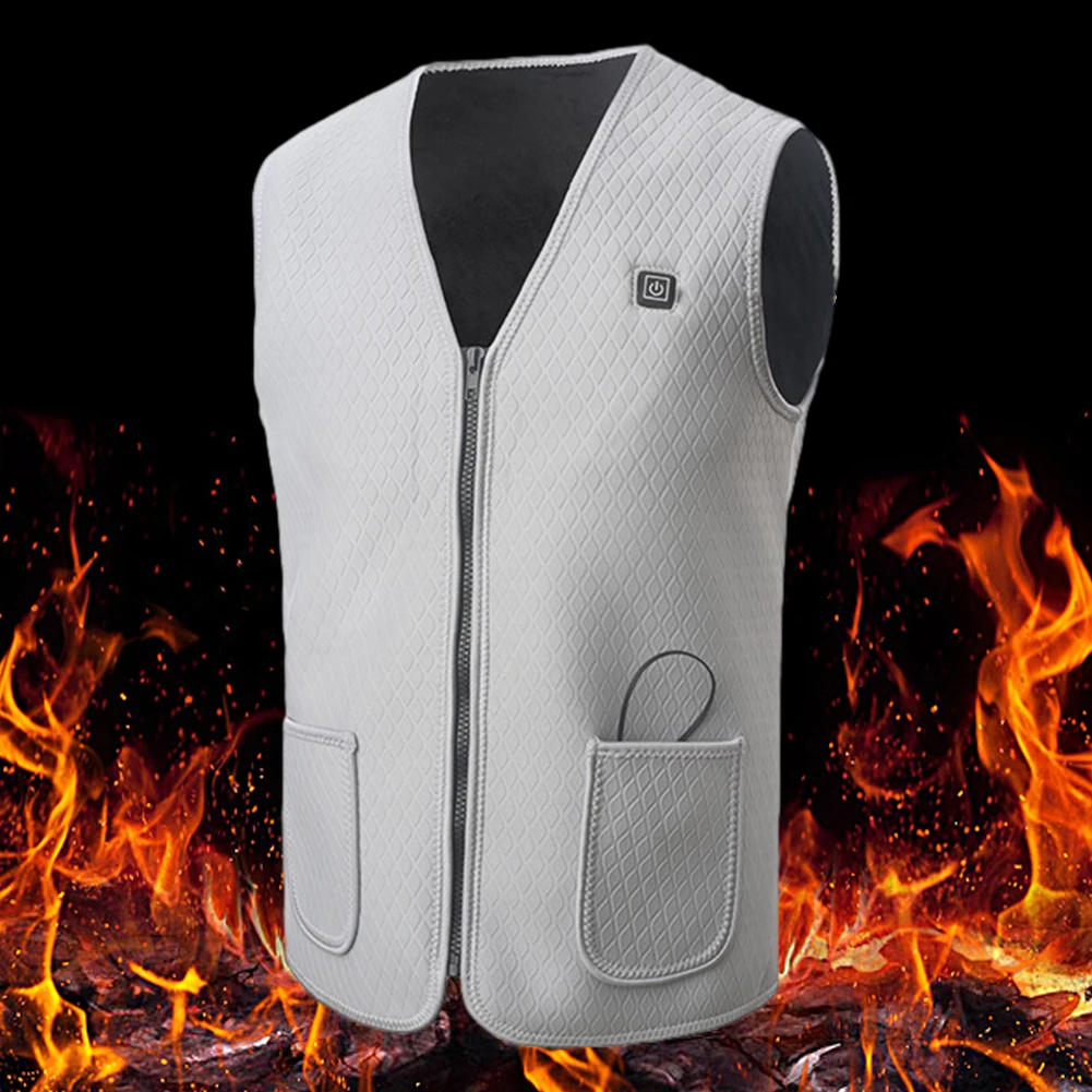Gilet Riscaldato COZII Uomo E Donna – 5 Zone Calde, 3 Livelli Di Temperatura, USB E Batteria Non Inclusa – Nero, Taglie M, L, XL - copertina