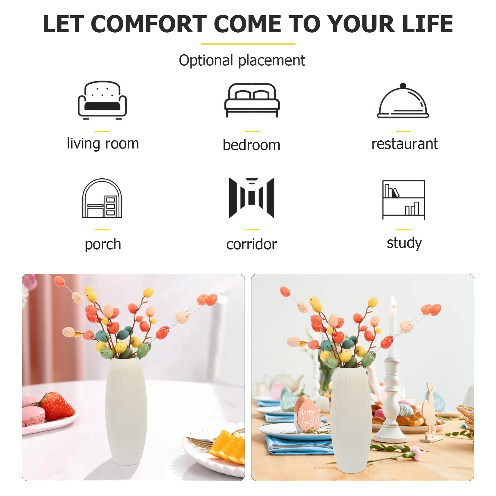 

6 Pcs Resurrection Egg Decorations Branches Decorative Eggs Garland Dining Table Decorator Ornaments for Tree