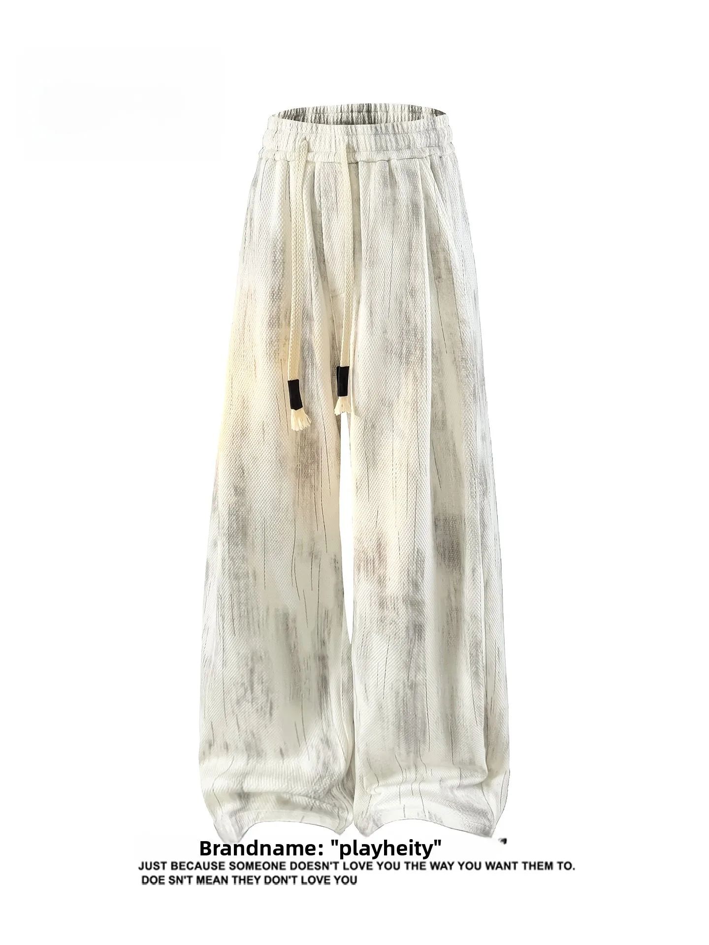 

Play Hei Loose Fit Dstring Waist Dyed Pants ex Casual Trousers Faionable Brand New Sle Wide Leg Cotton Blend