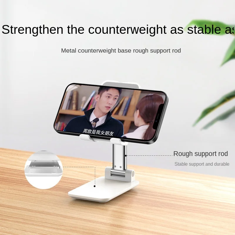 Mobile Phone Tablet Desktop Holder Stand for IPhone X XS 11 12 Huawei Xiaomi Mi Metal Plastic Holder Foldable Telescopic Stand