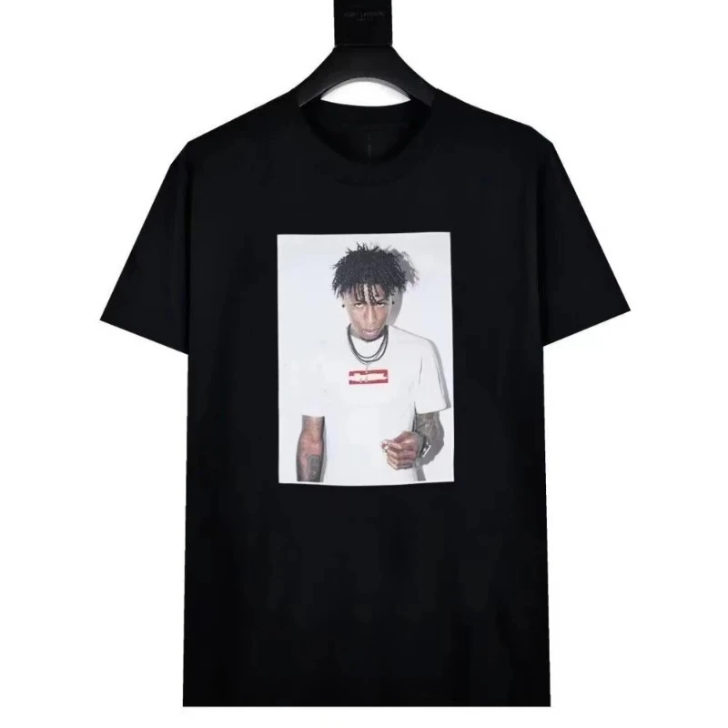 

2025 Summer New Men's T-shirt American Alphabet Print Short Sleeve Loose Small and Popular Fashion Brand Couple High Street Top