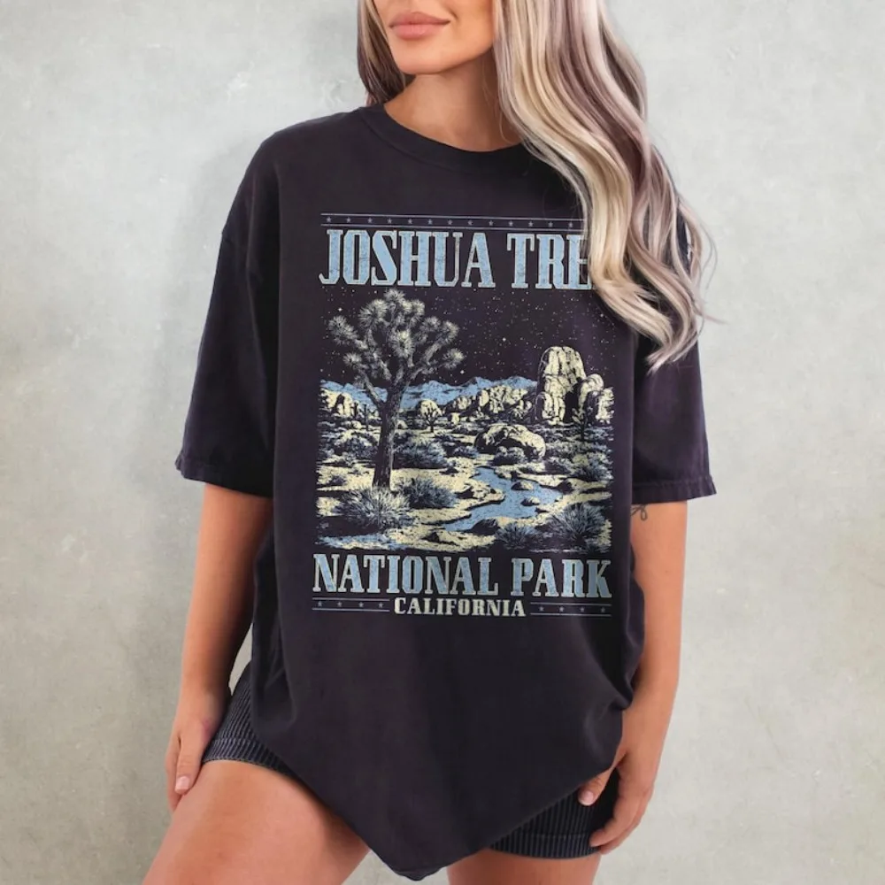 Joshua Tree Shirt Retro T-Shirt Oversized National Park Tops California Tops Nature Graphic Tee Outdoors Lover Gift