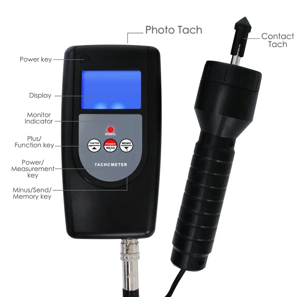 Laser tachometer DT-2859 non-contact tachometer motor speed linear speed or frequency contact tachometer 2.5r/min ~ 99,999 r/min