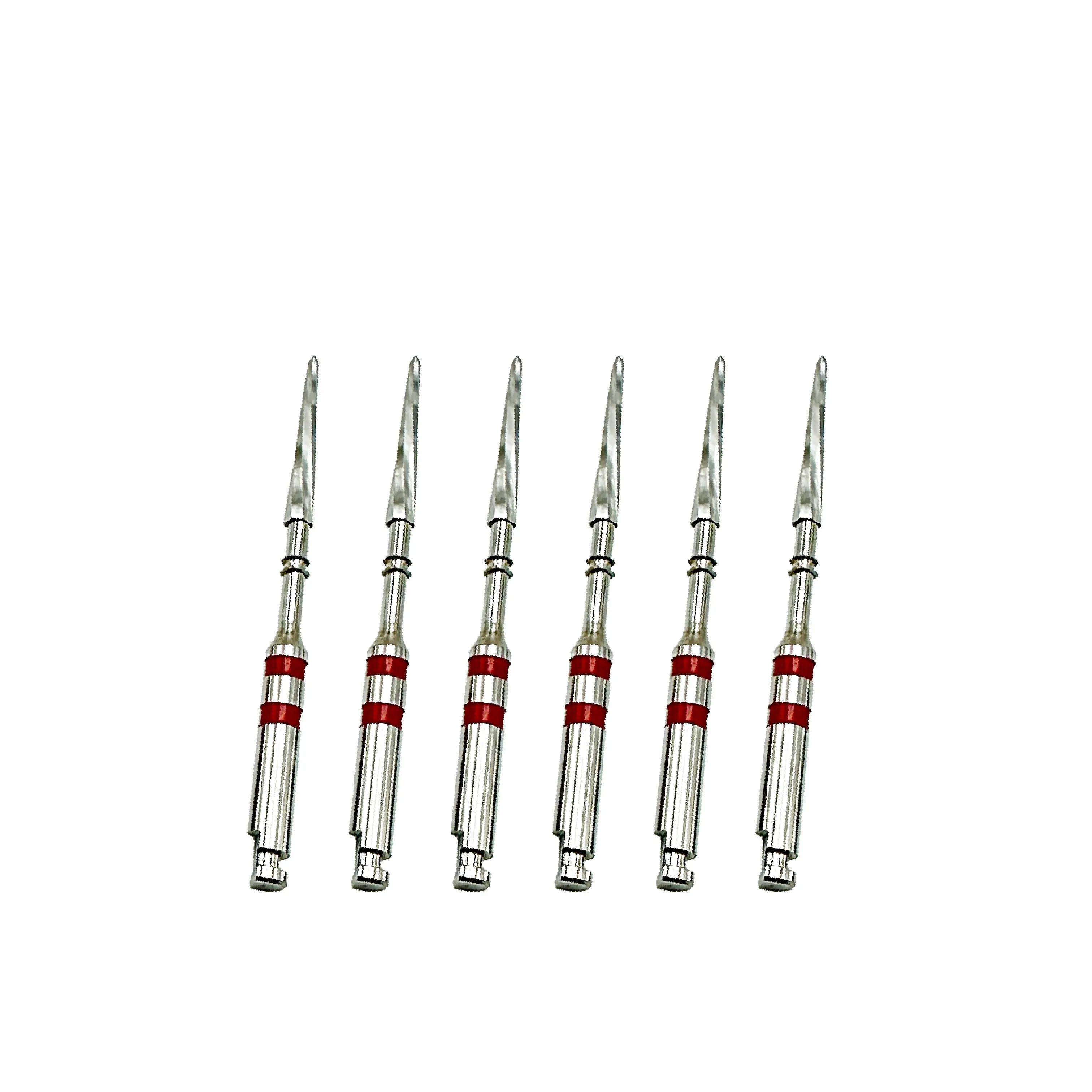 Alargador do canal radicular dental de aço inoxidável, Broca Alargadora Pile, Uso de máquina de baixa velocidade Odontologia Ferramentas de limpeza oral, 6pcs por pacote