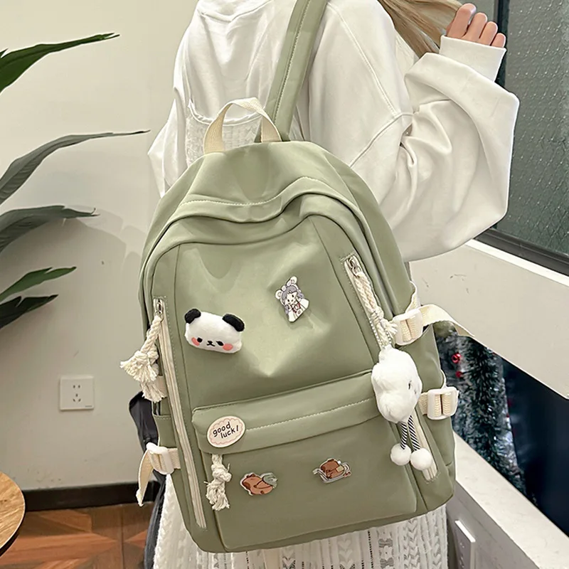 Large Capacity Backpack 2026 New Style Fashionable and Simple Solid Color Backpack for Middle and High School Students