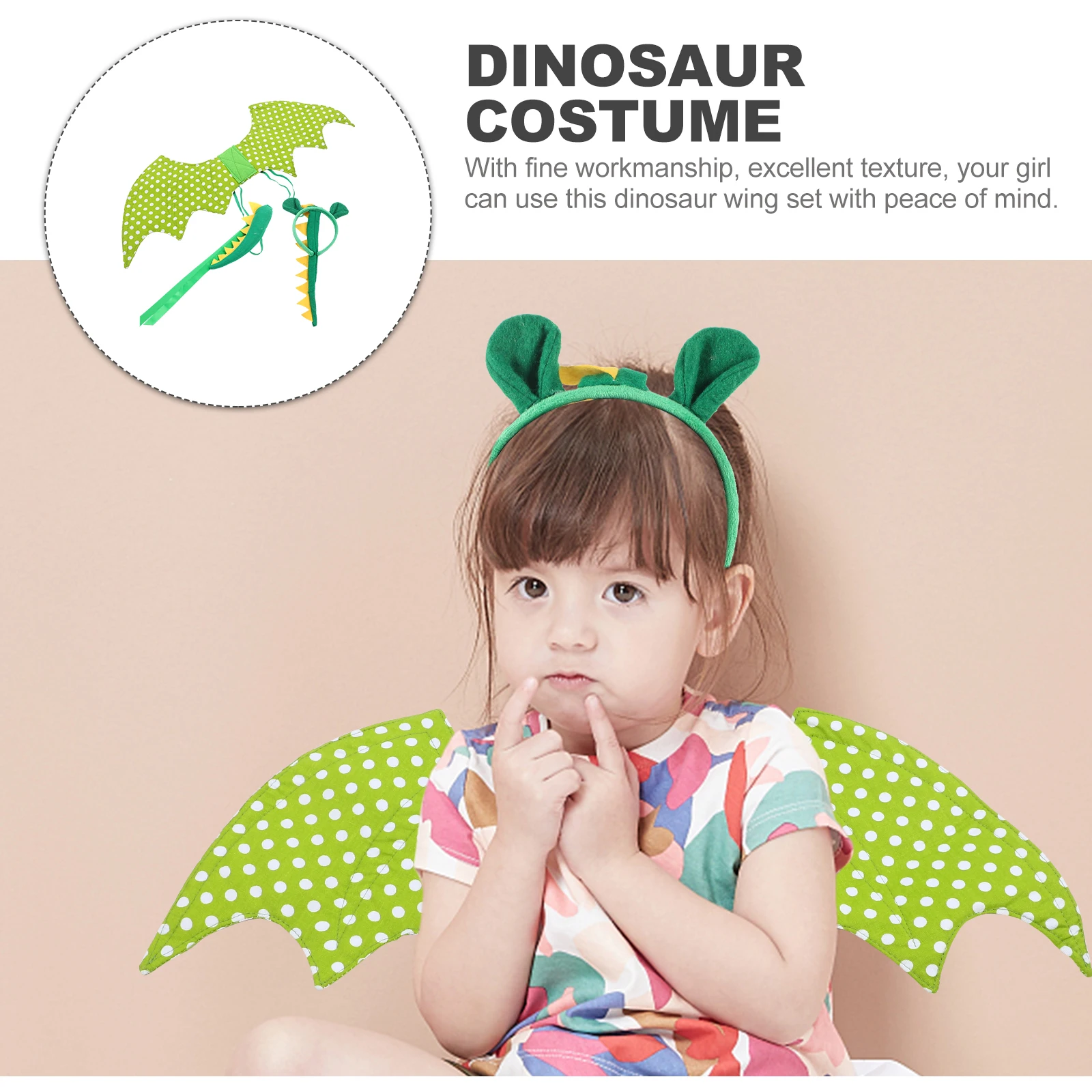 

Dinosaur Costume Set Wing Tail Headb Inflatable Non woven Fabric Cosplay Props for Girls Party Carnival Dance Performance