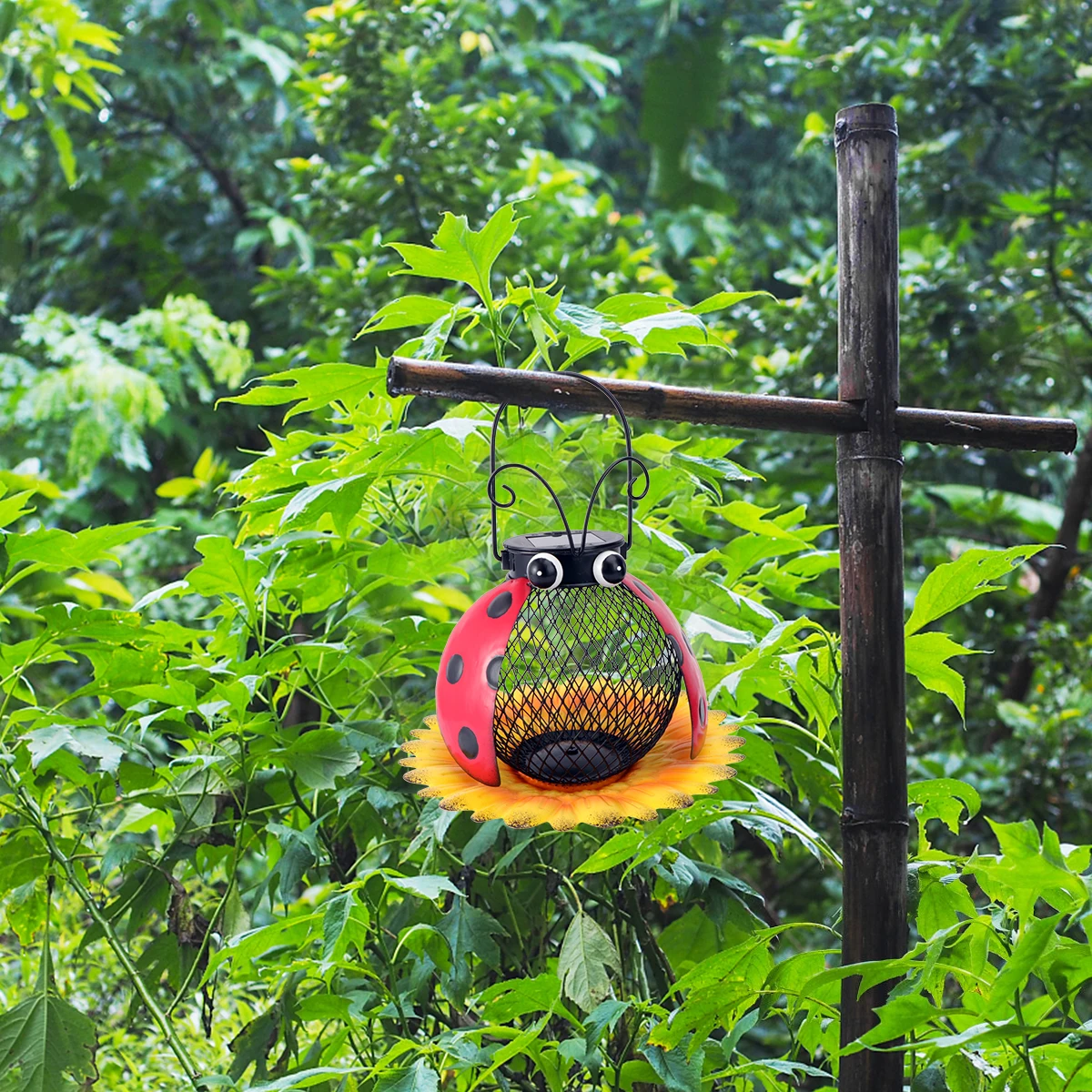 

1pc Solar Iron Hanging LED Lantern for Garden Yard Villa Decoration Warm Atmosphere Solar Powered Waterproof Outdoor