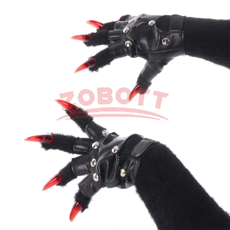 

Kigurumi Fursuit Gloves Cosplay Paw Punk Style Kig Roleplay Paw Motorcycle Warm Halloween Carnival Punk Dress up Claws Nail