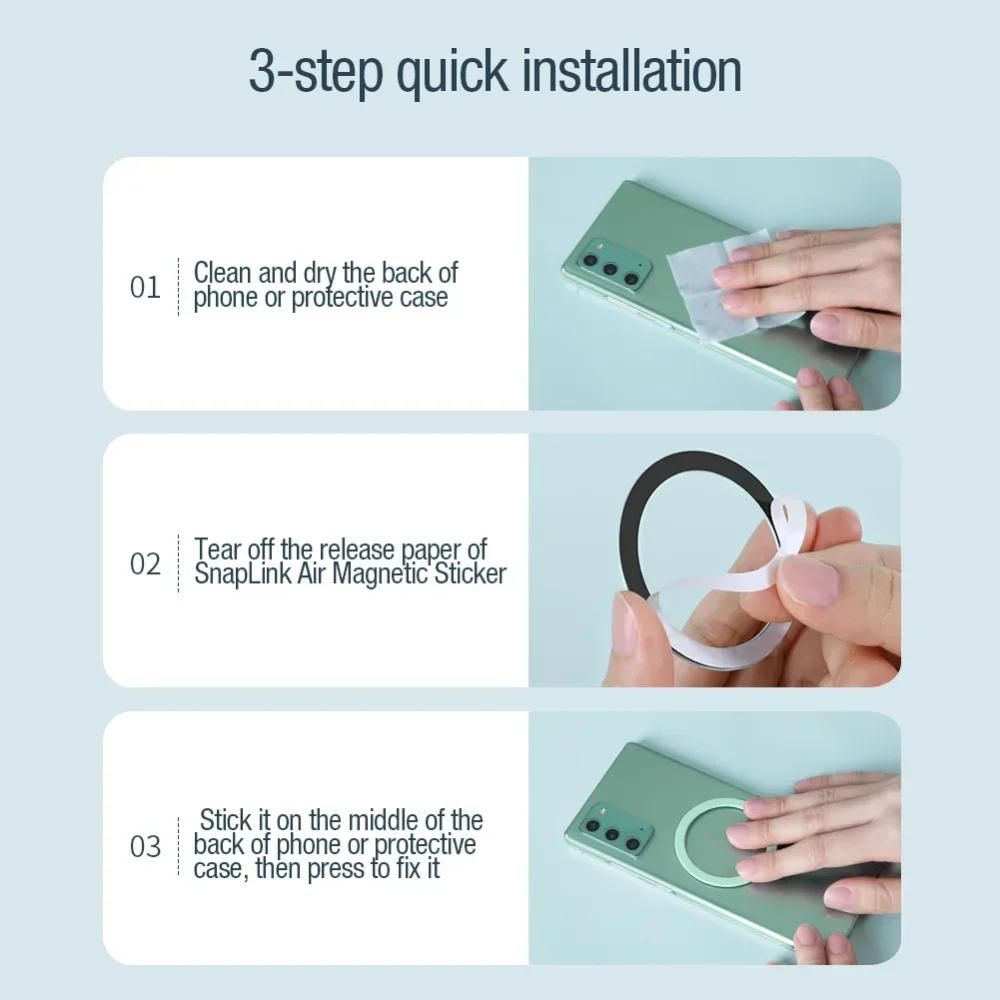 Universal for Magsafe Magnetic Plate Ring with Strong N52 Magnets Wireless Charging Sticker for IPhone 16/15/14 Pro Max Samsung