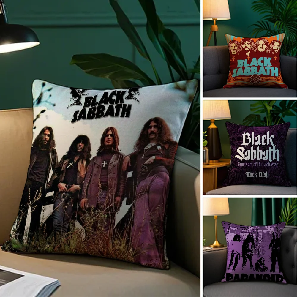 

B-Black S-Sabbath Band наволочка из плюшевой ткани, мягкая наволочка, двухсторонняя наволочка с принтом, чехол для диванной подушки