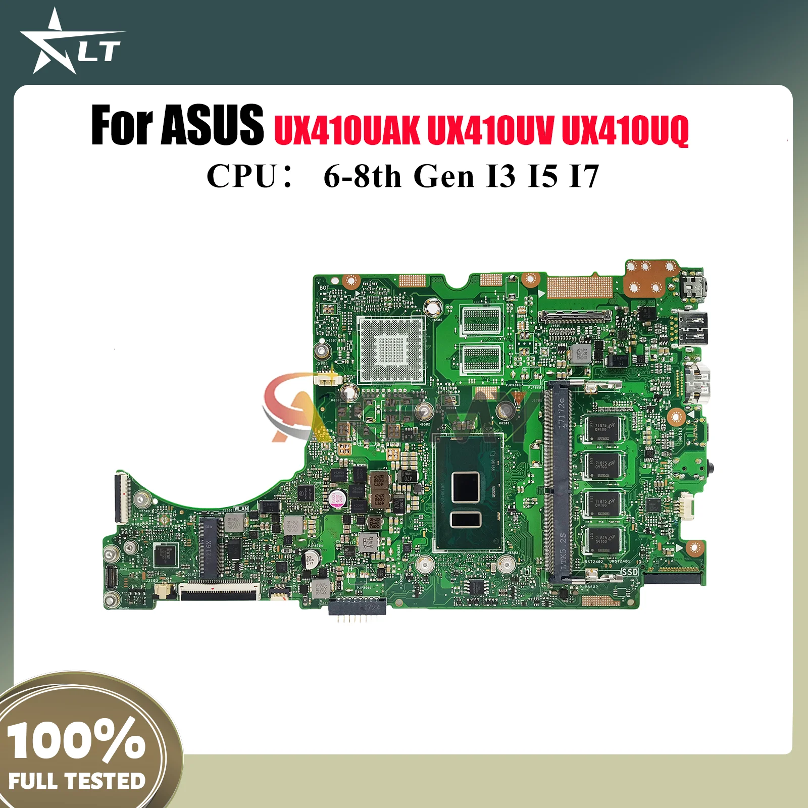 

UX410UA Материнская плата для ноутбука ASUS UX410UQK UX410UAK UX410UQR U4000U UX410UFR UX410UV UX410UQ RX410 Материнская плата с процессором I3 I5 I7